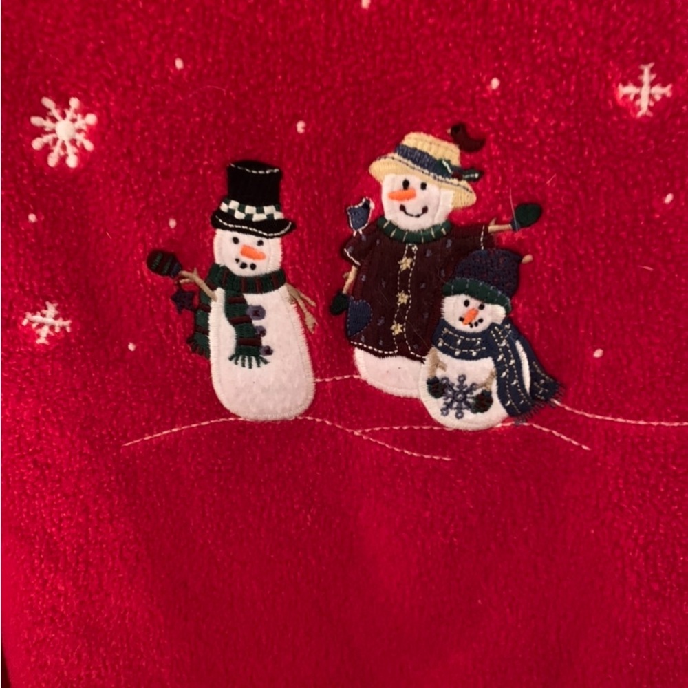RED SWEATER W/SNOWMEN ON IT, SIZE 1X